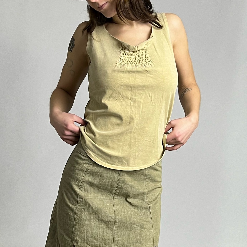 Max & co. Tan ruched top